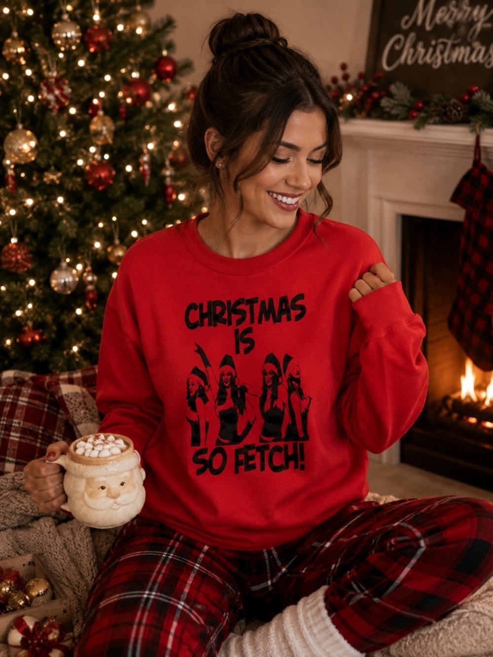 Christmas is so Fetch Mean Girls Red Christmas Sweatshirt